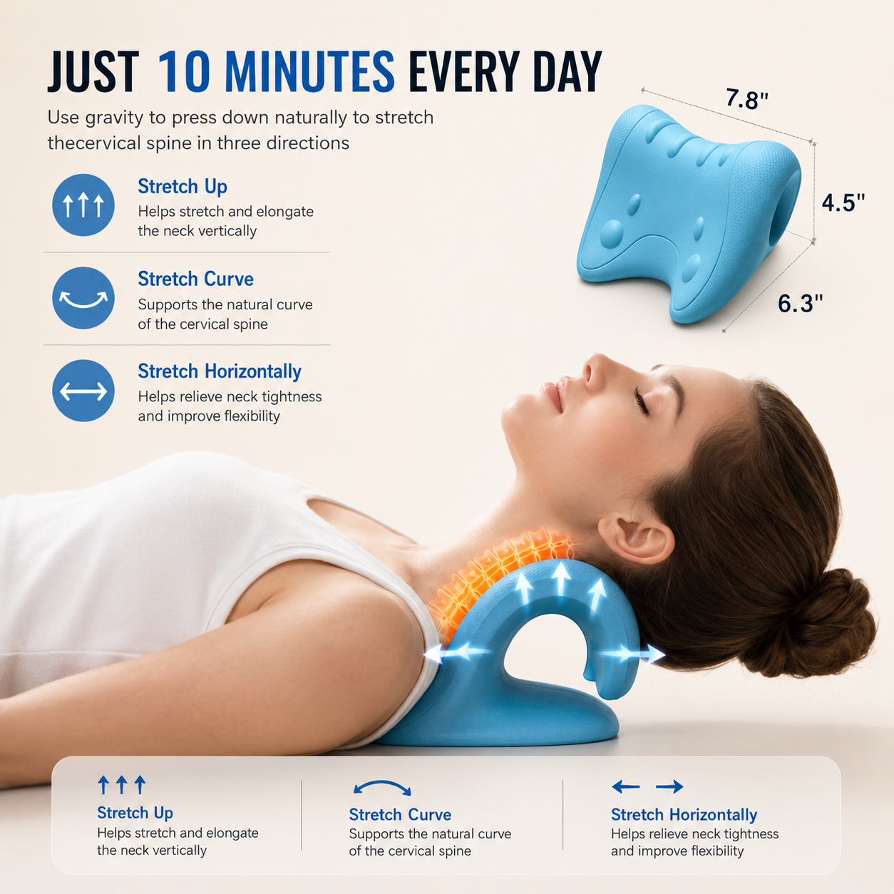 Neck Stretcher & Cervical Spine Traction Device | For Neck Relief
